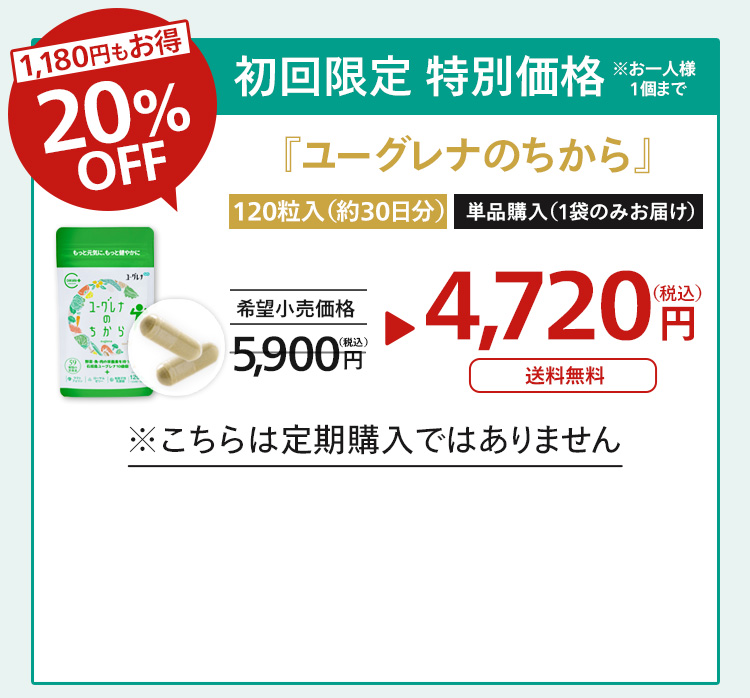 単品購入が20%OFF