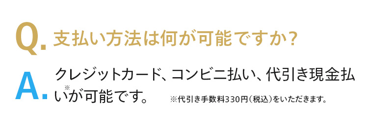 支払い方法は何が可能ですか？