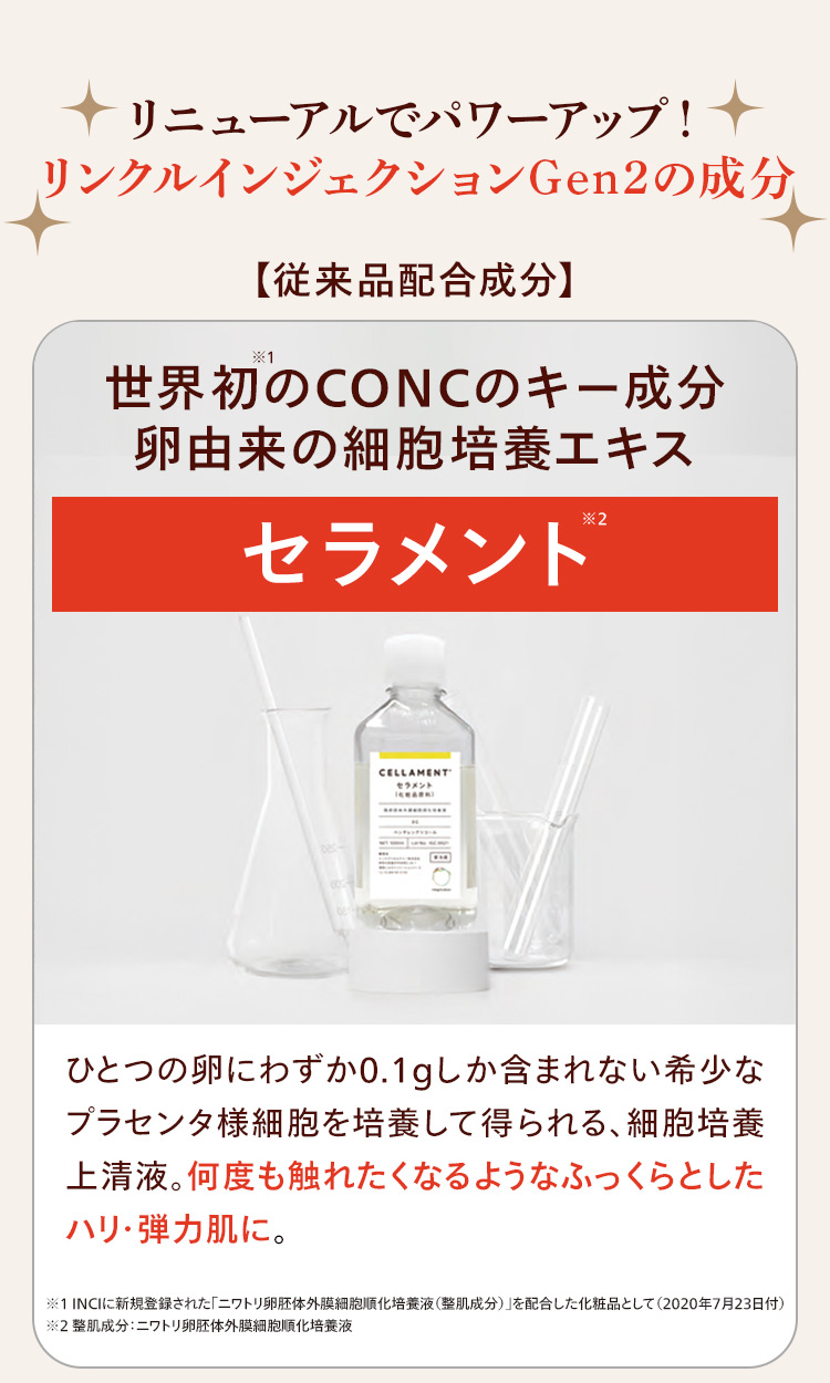 リニューアルでパワーアップ！リンクルインジェクションGen2の成分